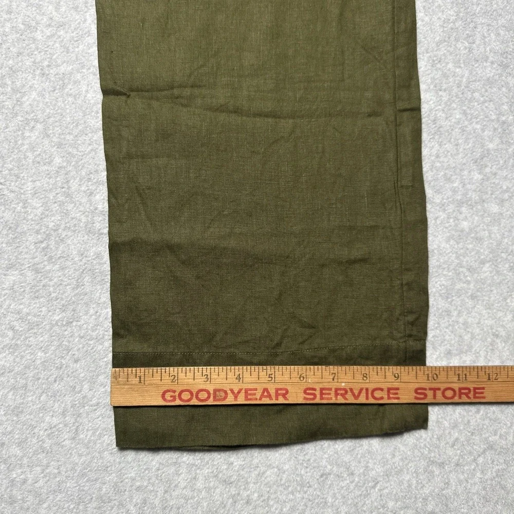 Quince Women 100% European Linen Square Neck Jumpsuit Martini Olive Size S